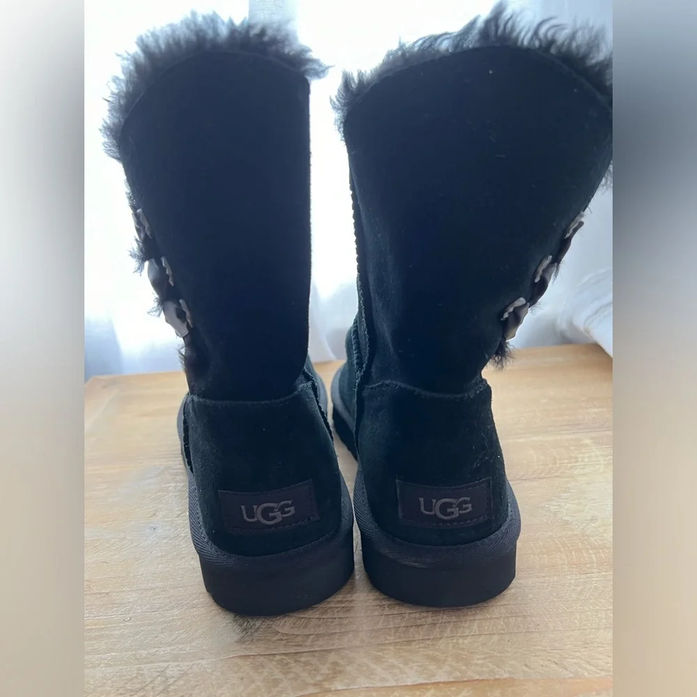 UGG CONSTANTINE SATIN RIBBON BLACK BOOTS - WOMEN'S Size 7 New